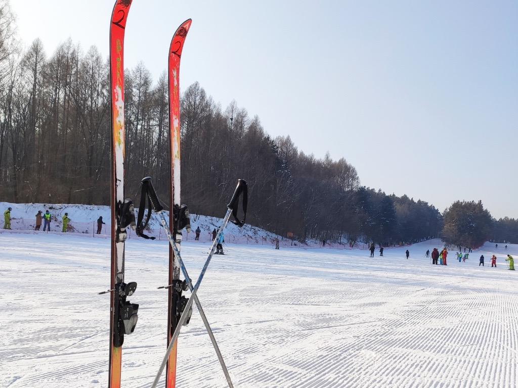 Snowflake Lift area at sunrise with luxury lodges and ski slopes